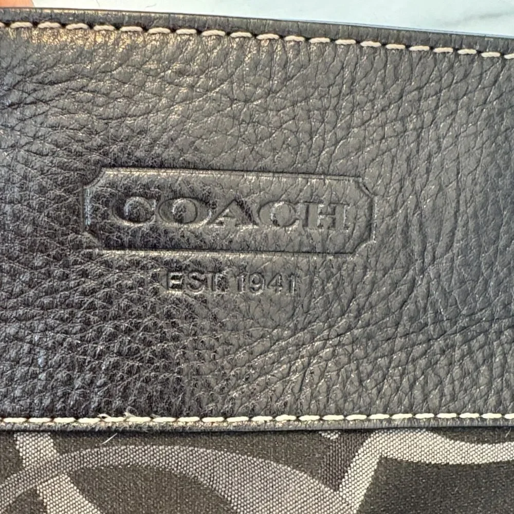 Coach Bag Purse Handbag Y2K Pocketbook Zoe Black and Gray Signature Tote